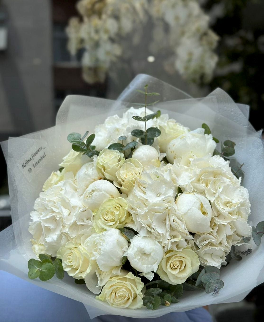 Hydrangea peony rose bouquet